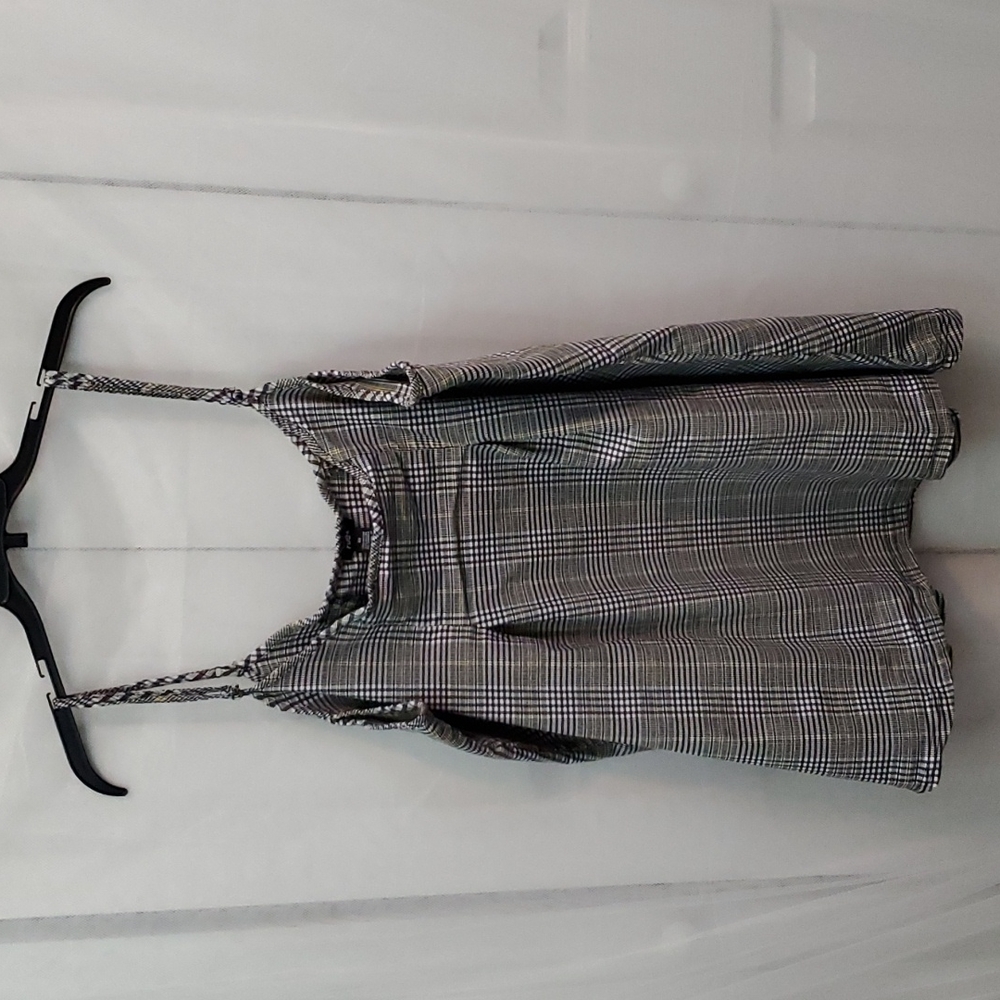 Rue+ Plaid Spaghetti Strap Babydoll Top